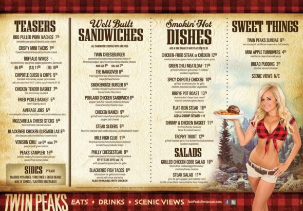 Twin Peaks Menu