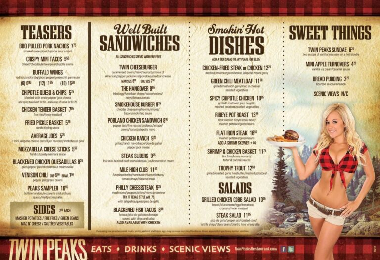 Twin Peaks Menu